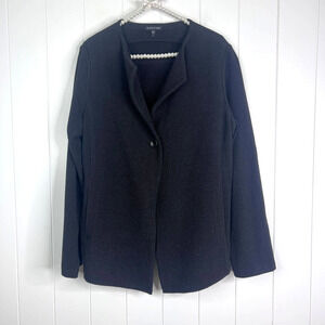 Eileen Fisher Boucle 1 Button Blazer SZ L in Black